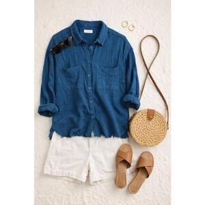 Urban Outfitters Blue Button-Up Shirt